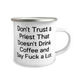 thumbnail image 2 of Beautiful Priest, Don't Trust a Priest That Doesn't Drink Coffeet, Graduation 12oz Camper Mug For Priest, 2 of 2