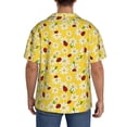 thumbnail image 7 of Goofa Chamomile And Ladybug Printed Men's Casual Short-sleeved Shirt,Lightweight Breathable Button-down,Summer Casual men's top,Versatile Fashion shirt-Small, 7 of 7