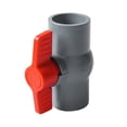 thumbnail image 3 of PVC Ball Valve Red T Handle Water Shut Off Valve Pipe Fitting Plumbing Fixtures gray 40mm, 3 of 9