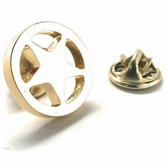 Perfect Cufflinks by Perfect Cufflinks Gold Old West Shiny Gold Cowboy Territory Sheriff Lone Star Button Pins, Gold, 1-Piece