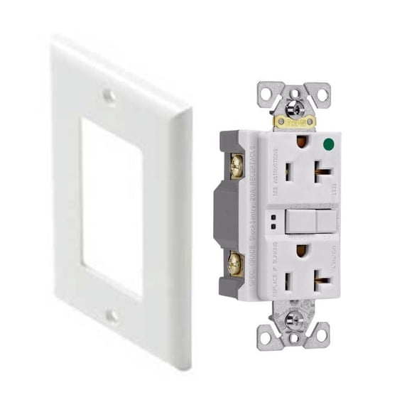 SGFH20W - ELECTRICAL RECEPTACLE 2POS 20A DECORA GFCI WHT HOSPITAL GRADE
