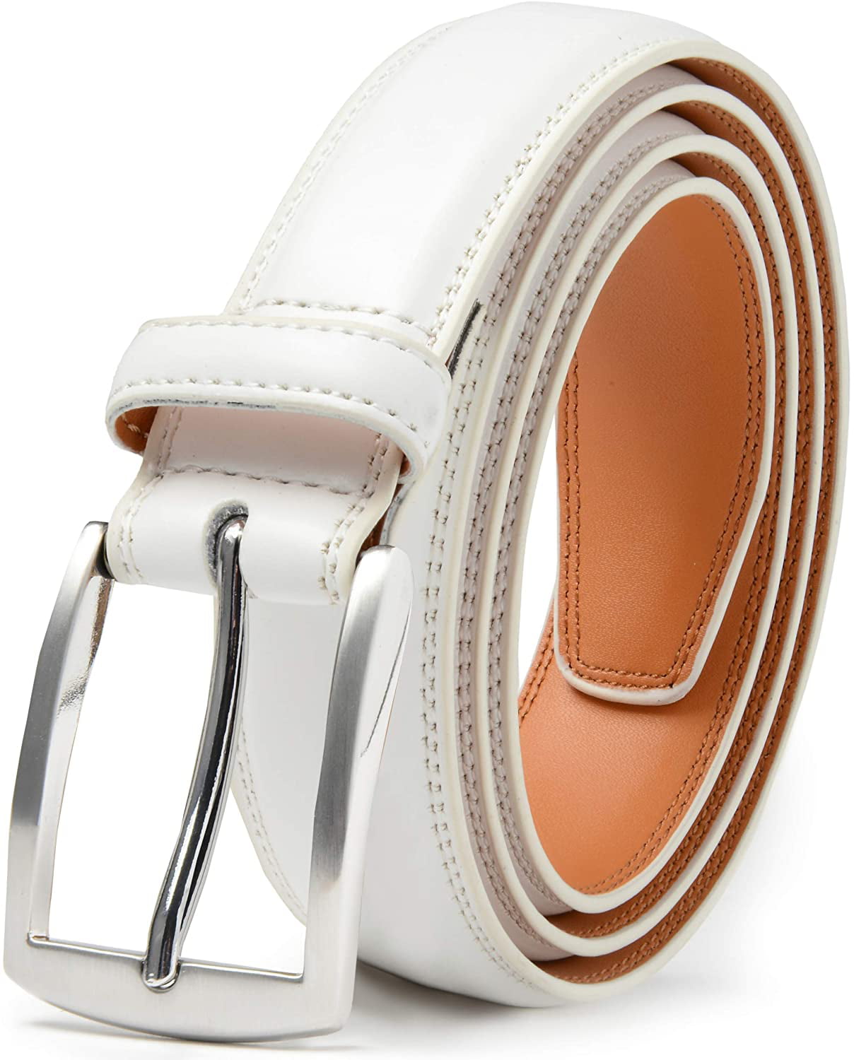 100% Cow Leather Handmade Mark Fred Men's Genuine Leather Dress Belt