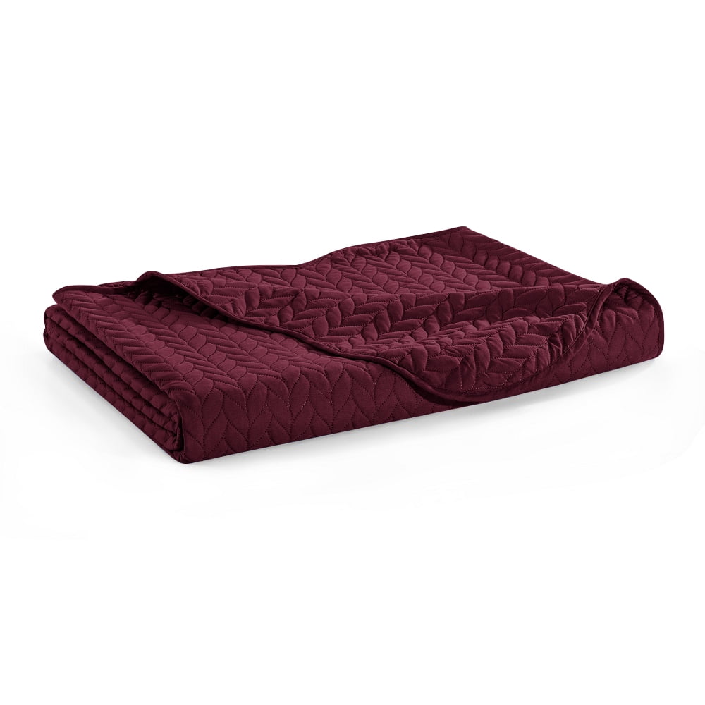 IR Imperial Rooms 3 Pc Quilt Set Soft Microfiber Chevron Pattern Winter Bedspread & Coverlet 2 Shams Burgundy Queen/Full