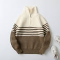thumbnail image 4 of Kogui Toddler Sweater Boy Toddler Boys Girls Sweater Twisted Knit Cable 1/4 Zip Sweaters Outfit Baby Winter Long Sleeve Warm Soft Outwear Size 10-11 Years (Brown,10-11 Years), 4 of 8