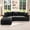 black-left, variant on Hobestluk 108“ Modular L-Shape Sectional Sofa, 3 Seat Cloud Couch with Memory Foam, Oversized Chaise Sofa for Living Room (Right Facing)