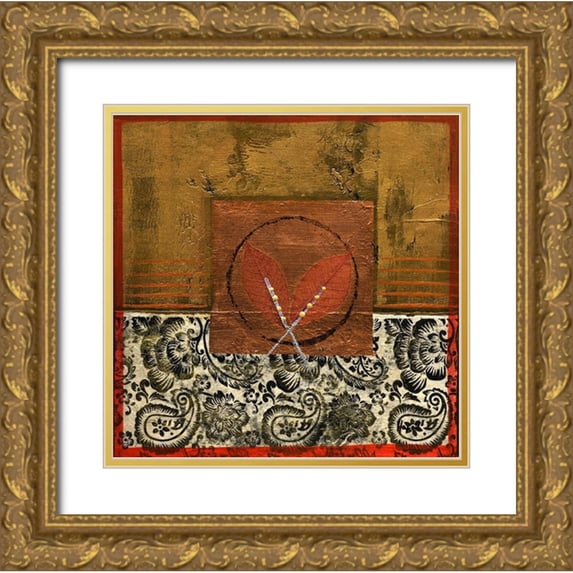 Hafod, Danielle 15x15 Gold Ornate Wood Framed with Double Matting Museum Art Print Titled - Floral Keepsake 1