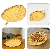 Masteelf Elegant Gold Serving Platter Metal Food Serving Tray Wrought Iron Party Fruit Plate Decorative Coffee Table Tray for Nuts Dried Fruits