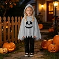thumbnail image 5 of RMGVDSD Boys Halloween Ghost Costume Poncho Cape Hooded Tops And Pants Set Ghost Face Print Kids Halloween Dress Up Outfit Fall Clothes 9-12 Months, 5 of 9