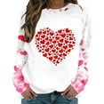 thumbnail image 2 of ClodeEU Women's Valentine's Day Love Heart Print Long Sleeve Round Neck Tops,Casual Trendy Loose T-Shirts Red 02,Womens Plus XL, 2 of 6