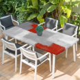 thumbnail image 2 of Red Grey Table Cloths for 3 Foot Rectangle Tables, Abstract Geometric Color Block Oil Painting Patio Waterproof Elastic Fitted Tablecloths, Washable Rectangular Table Cover for Camping, 2 of 8