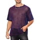 thumbnail image 1 of Camiseta de manga corta transparente con brillo para hombres, ropa de fiesta y club, camiseta de malla metálica brillante, M azul rojo, 1 of 5