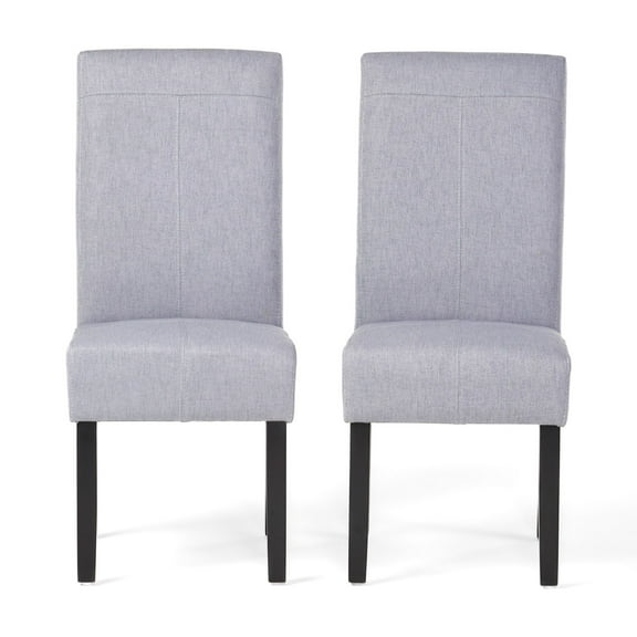 Noble House Janine Light Grey Upholstered Fabric Dining Chair Set of 2