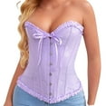 thumbnail image 3 of NMMUED Halloween Costumes Women Overbust Corset Tops for Women Renaissance Costume Women Renaissance Corset Halloween Outfits for Women Off Shoulder Corset Top Purple XXL, 3 of 9