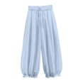 thumbnail image 3 of Rvasteizo Girls Ruffled Hem Pants Wide Leg High Waist Elastic Waist 5-15Y Kids Bottoms 9 Years, 3 of 5