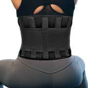 RiptGear Back Brace for Back Pain Relief and Support for Lower Back Pain - Lumbar Support and Back Pain Relief - Lumbar Brace and Back Support Belt for Men and Women - Black (Small)