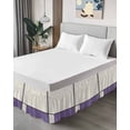 thumbnail image 4 of Farmhouse Purple,Wrap Around Bed Skirts for King Bed 18" Drop,Bed Skirt with Adjustable Elastic Belt Dust Ruffle Bed Valance for Bedroom Hotel Modern Abstract Geometric Stripes Art Bed Frame Cover, 4 of 7