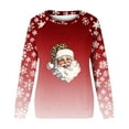 thumbnail image 4 of asdoklhq Christmas Cotton Sweaters for Women Ladies' Casual Christmas Printed Long-Sleeved Crew Neck Top Red 3X, 4 of 5