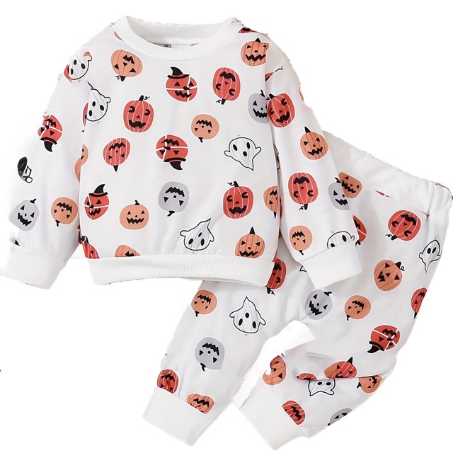 WEAIXIMIUNG Costumes Garçons Taille 8 Bébé Automne/hiver Manches Longues Imprimé Dessin Animé Col Rond Haut + Pantalon Ensemble Deux Pièces Garçons