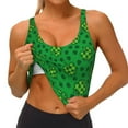 thumbnail image 2 of JUNZAN St Patrick's Day5 Print Women's Workout Tank Tops - U Back Fitness Top with Built-In Shelf Bra, Perfect for Yoga and Gym-Small, 2 of 8