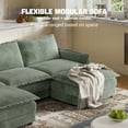 thumbnail image 5 of 109" Corduroy Modular Sectional Sofa, Oversized Deep Seat U Shaped Couch Set, 5 of 6