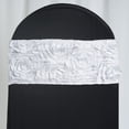 thumbnail image 1 of Efavormart 5 Pack White Satin Rosette Spandex Banquet Wedding Chair Sashes Band For Wedding Party Banquet Event Decoration, 1 of 2