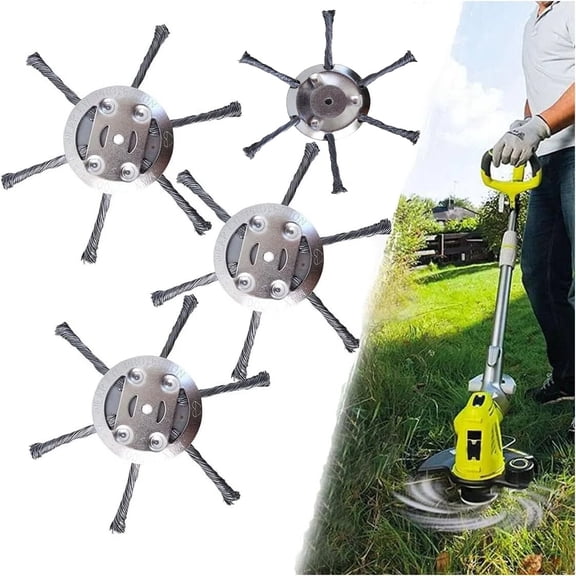 3Pcs Steel Wire Trimmer Head - Steel Wire Grass Trimmer Head, 6 Inch Wire Weed Trimmer Head Weed Remover Tool, 2025 New String Trimmer Replacement Head For Lawn Mower Tray