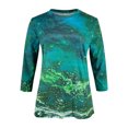thumbnail image 3 of Camisetas Básicas Camisetas sin mangas de ganchillo estampadas étnicas Jersey Mujer Ropa de vacaciones (Verde S) Ygjytge para Mujer Verde T 3EG, 3 of 7