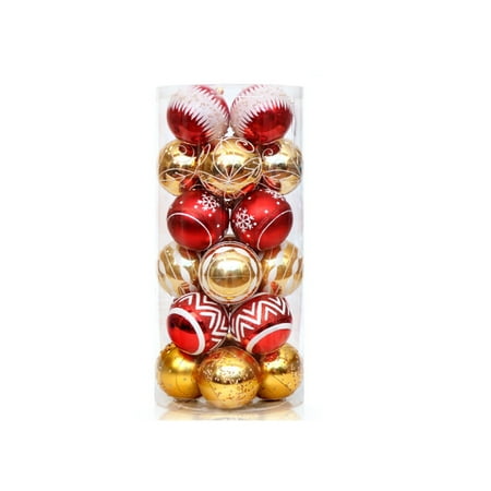 

Jygee Pack of 24 Christmas Plastic Balls Decor Reusable Christmas Tree Pendant Indoor Outdoor Garden Room Decorative Pendant