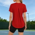 thumbnail image 4 of qelini Sun Protection Tops for Women UPF 50+ Short Sleeve Breathable Shirt Crew Neck Solid Color Rash Guard Fishing Running, 4 of 8