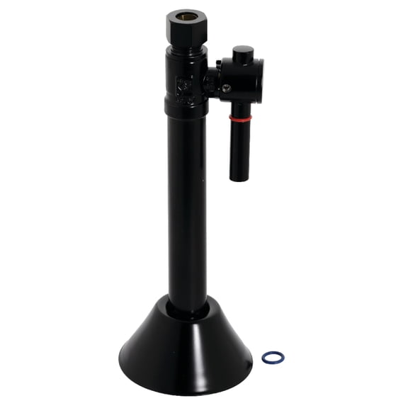 Kingston Brass CC83250DL 1/2-Inch Sweat x 3/8-Inch O.D. Comp Straight Shut-Off Valve with 5-Inch Extension in Matte Black
