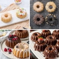 thumbnail image 4 of CAKETIME Mini Fluted Tube Pan with Metal Reinforced Frame, 6-Cavity Silicone Nonstick Small Cake Molds 2Pcs for Chocoflan, Jellies, 4 of 10