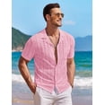 thumbnail image 3 of COOFANDY Men's Short Sleeve Knit Polo Shirt Vintage Button Down Casual Summer Polo Beach Tops, 3 of 6