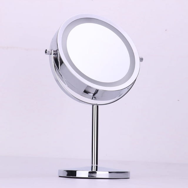 Espejo de maquillaje con lámpara led de escritorio de doble cara, luz de relleno, tocador de escritorio, espejo de belleza, amplificación HD