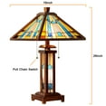 thumbnail image 5 of Tiffany Table Lamp 15X15X25 Inches Blue Wood Base Stained Glass Desk Lamp Decor for Living Room Bedroom Home Office, 5 of 7