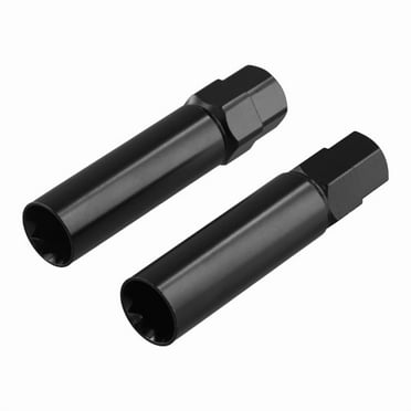 2pcs x 10-Spline Lug Nuts and Lug Bolts-Black