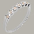 thumbnail image 2 of LBG British Made 9k White Gold Cultured Pearl & Opal Womens Promise Ring - 33 size options - Size 6, 2 of 9