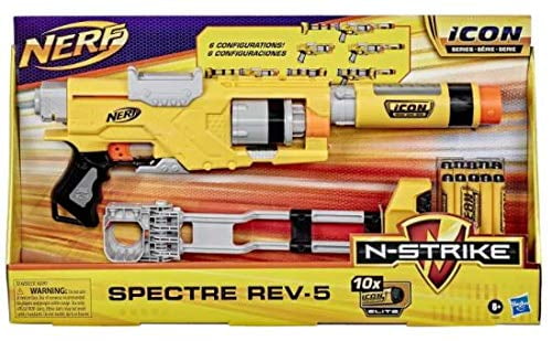 Nerf N-Strike Spectre Rev-5 Yellow Barrel Silencer Extension Attachment Hasbro 