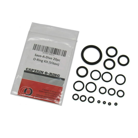 Captain O-Ring Save-A-Dive 20pc Scuba O-Ring Kit Viton