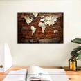 thumbnail image 3 of Elephant Stock Red Brick World Map Wall Art - Horizontal Canvas Wall Art - Living Room Wall Decor - Map Canvas - White And Yellow Decor - 12" x 8", 3 of 8