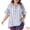 Blue, variant on DARING DIVA Women's Plus V Neck Floral Print Summer Shirt Loose Fit Blouses 1X Blue