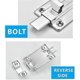 thumbnail image 2 of Pernos para puertas, pestillos para puertas de seguridad de acero inoxidable de 2 x 4 pulgadas con tornillos para todo tipo de puertas interiores Crjjkoy, 2 of 4