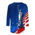 thumbnail image 5 of Womens Independence Day T Shirts Vintage Printed Tees The Statue of Liberty Graphic T-Shirts Scooped Neck 3/4 Sleeve Tops Causal Retro American Flag Tunic Blouses Workout Going Out Clothes, 5 of 5