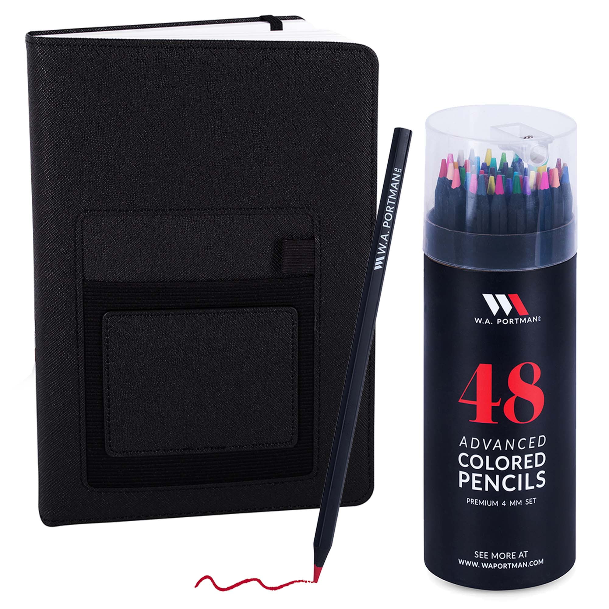 WA Portman 48 Colored Pencils and A5 Multimedia Sketchbook Drawing Set