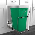 thumbnail image 5 of Pull Out Trash Can, Cabinets, 35 Qt 12 Gallon Garbage Waste Bin with Full Extension Slides and Chrome Steel Material for Kitchen, Home, Apartment, Bathroom, Closet, Green, 5 of 5