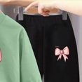thumbnail image 4 of NOLDARES Baby Toddler Kids Girls 2pcs Clothes Set Long Sleeve Crewneck Sweatshirt and Elastic Waist Pants Print Fall Winter Outfits Clothing(Light Green,4-5 Y), 4 of 5