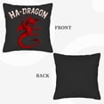 thumbnail image 6 of Set of 2 18x18in Throw Pillow Covers featuring a fierce design with ' HA - DRAGON ' in metallic font perfect for couch bed or car, 6 of 8