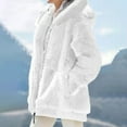 thumbnail image 4 of Breezora Oversized Faux Fur Jacket Women Shaggy Cardigan Coat Winter Warm Outerwear Cozy Loose Fit Fashionable L Size White, 4 of 9