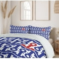 thumbnail image 5 of Ambesonne Marine Duvet Cover Sets, Ship Journey Sea Ocean, 2-Queen, Navy Blue Red, 5 of 6