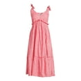 thumbnail image 5 of Time and Tru Women's V-Neck Tie Strap Midi Dress, 5 of 5
