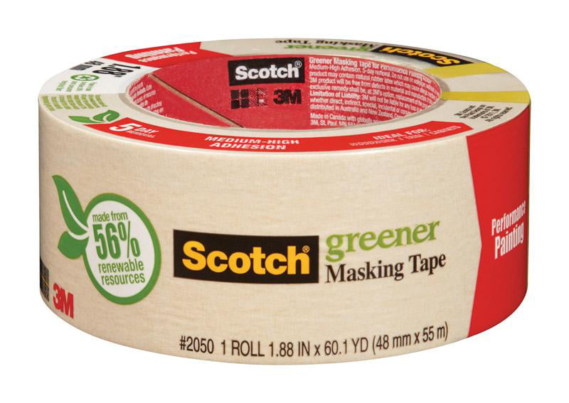 Scotch  0.94 in L Tan  Medium Strength  Masking Tape  1 pk W x 60 yd 